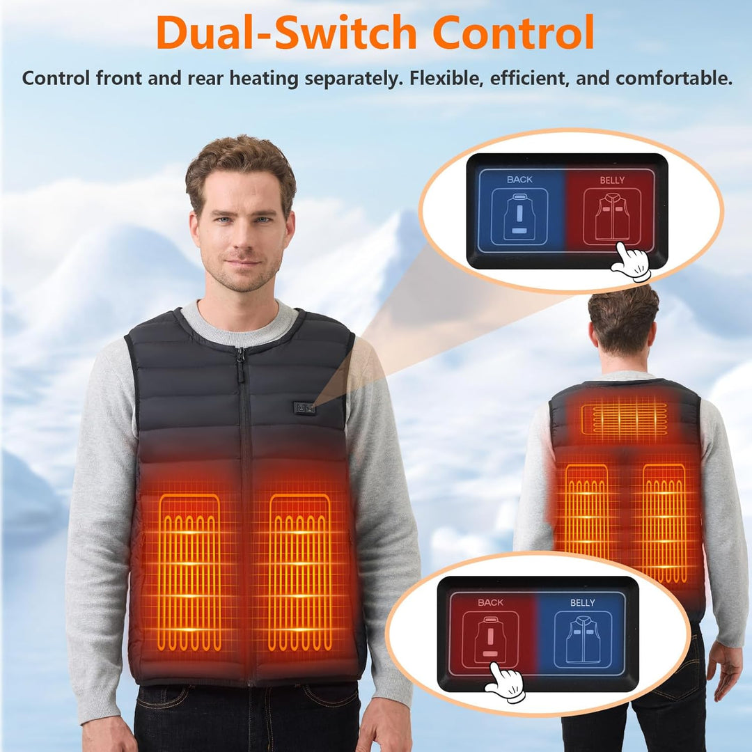 Mincoo Beheizbare Weste Damen Herren, Powerbank USB Wärmeweste Mit Akku 5V 10000 mAh, Winter Heizjac
