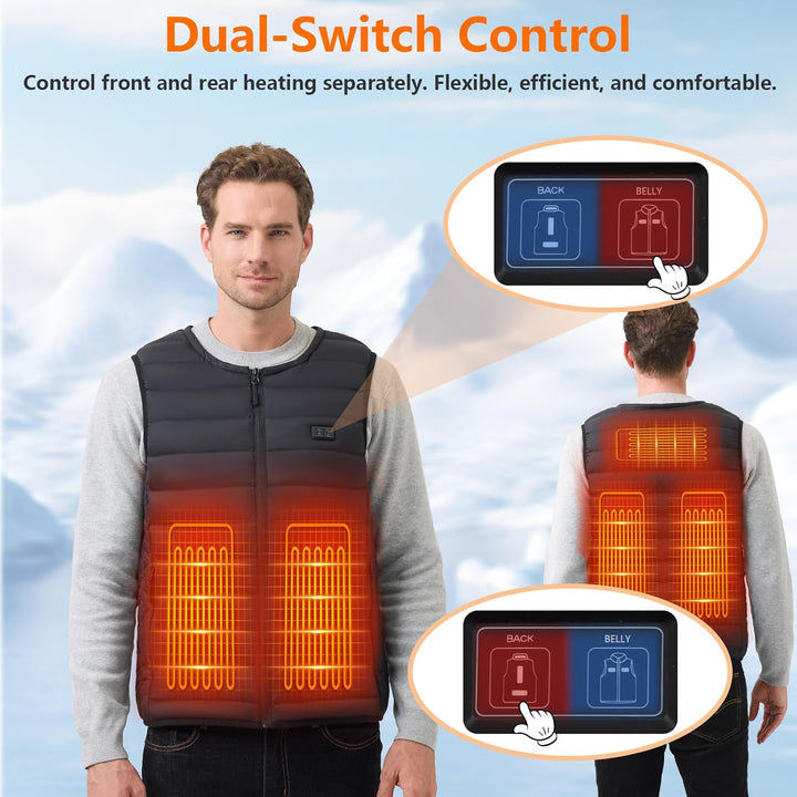Mincoo Beheizbare Weste Damen Herren, Powerbank USB Wärmeweste Mit Akku 5V 10000 mAh, Winter Heizjac