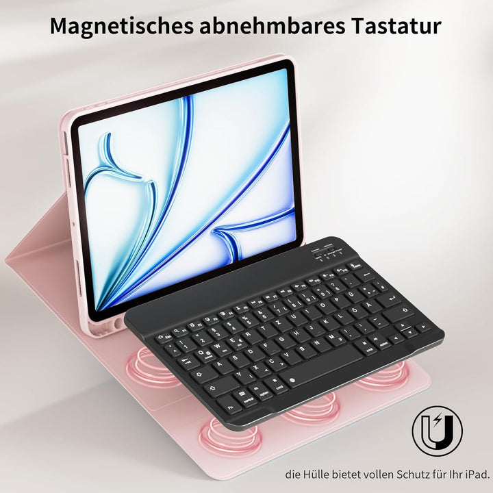 KVTVOU Tastatur Hülle für iPad Air 11 Zoll 2026/2025/2024, iPad Air 5./4. Generation 10,9 Zoll 2022/
