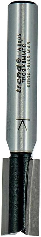 Trend Trade Zweischneidiger Fräser, 8 mm Schaft, 10 mm Schnittdurchmesser, 19 mm Schnittlänge, Hartm
