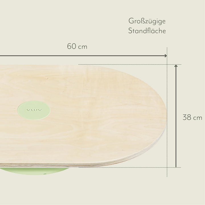 VLUV® VIPPA Balance Board aus Holz - Balanceboard für Stehschreibtisch und Home Office | Wackelbrett