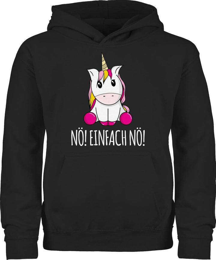Shirtracer - Kinder Hoodie Jungen Mädchen - Statement Sprüche - Nö! Einfach Nö! Einhorn Unicorn Lust