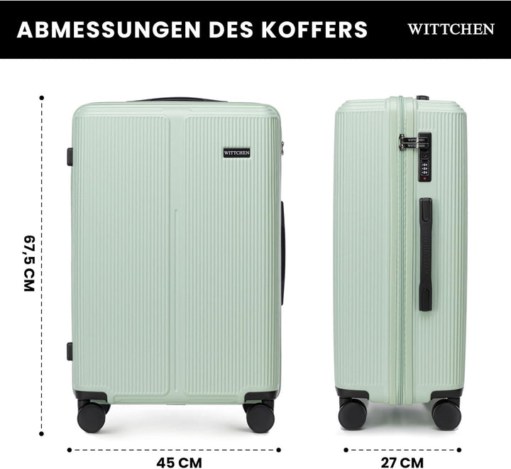 WITTCHEN Stripes Line Kofferset 3-teilig | ABS-Hartschalenkoffer, 4 Rollen 360° | Koffer Set Handgep