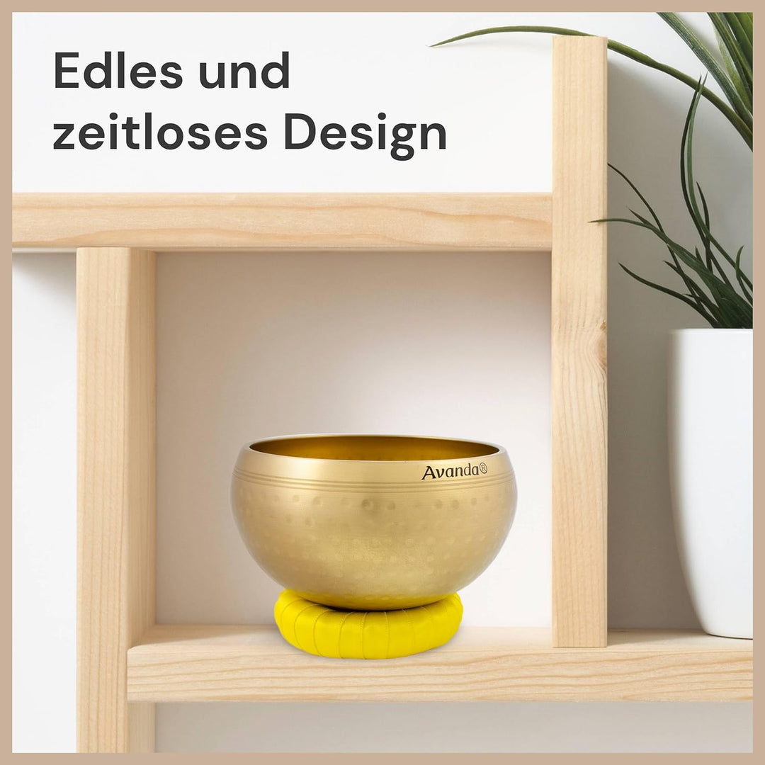 Tibetisches Klangschalen-Set für Yoga, Meditation und Entspannung - Gehämmerte tibetische Klangschal