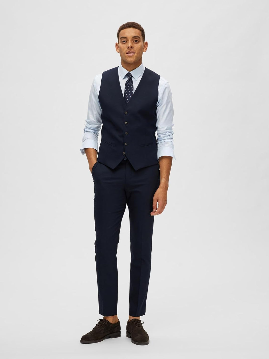 Selected Homme male Weste Klassischer Wollgemisch, Navy Blazer
