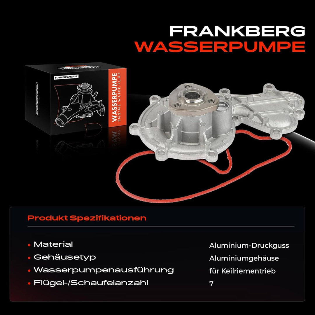 Frankberg Wasserpumpe Wasserumwälzpumpe Kompatibel mit A4 8K2 8K5 8W5 B8 8WC 8WD 3.0L 2011-2016 A5 8