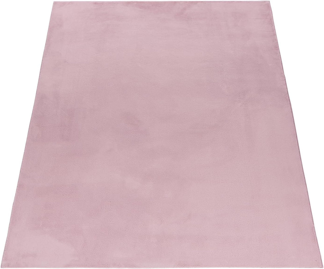 Carpetsale24 Teppich Wohnzimmer Einfarbig Modern Design 200 x 290 cm Rosa - Hochflor Teppich Schlafz