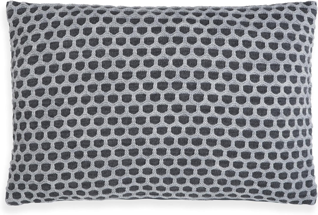 KNIT FACTORY - Mila Kissen - Anthrazit/Grau - 60x40 cm 1 Stück (1er Pack) Antracita/Gris, 1 Stück (1