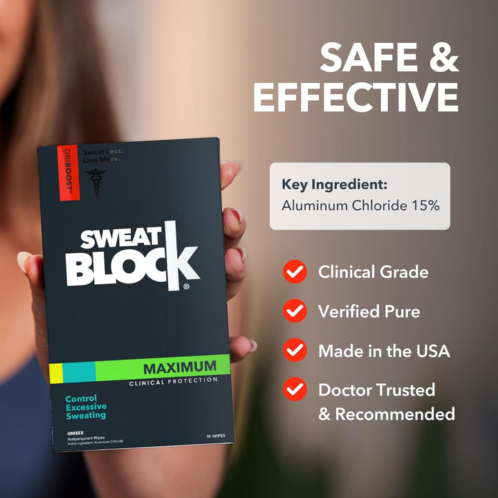 SWEATBLOCK Antiperspirant (2 Box) Ärtztliche Stärke Hypoerdose Antiperspirant - Empfohlen um übermäs