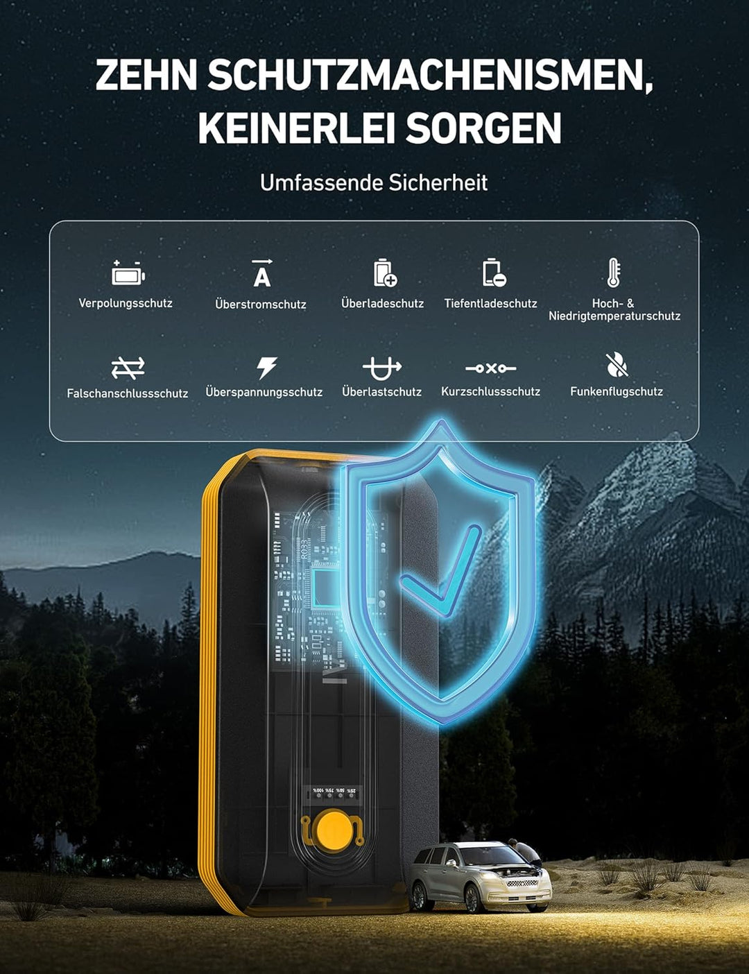 AstroAI B8 Starthilfe Powerbank, Booster Auto Starthilfe für 12V Fahrzeuge (7,0 l Benzin / 5,5 l Die