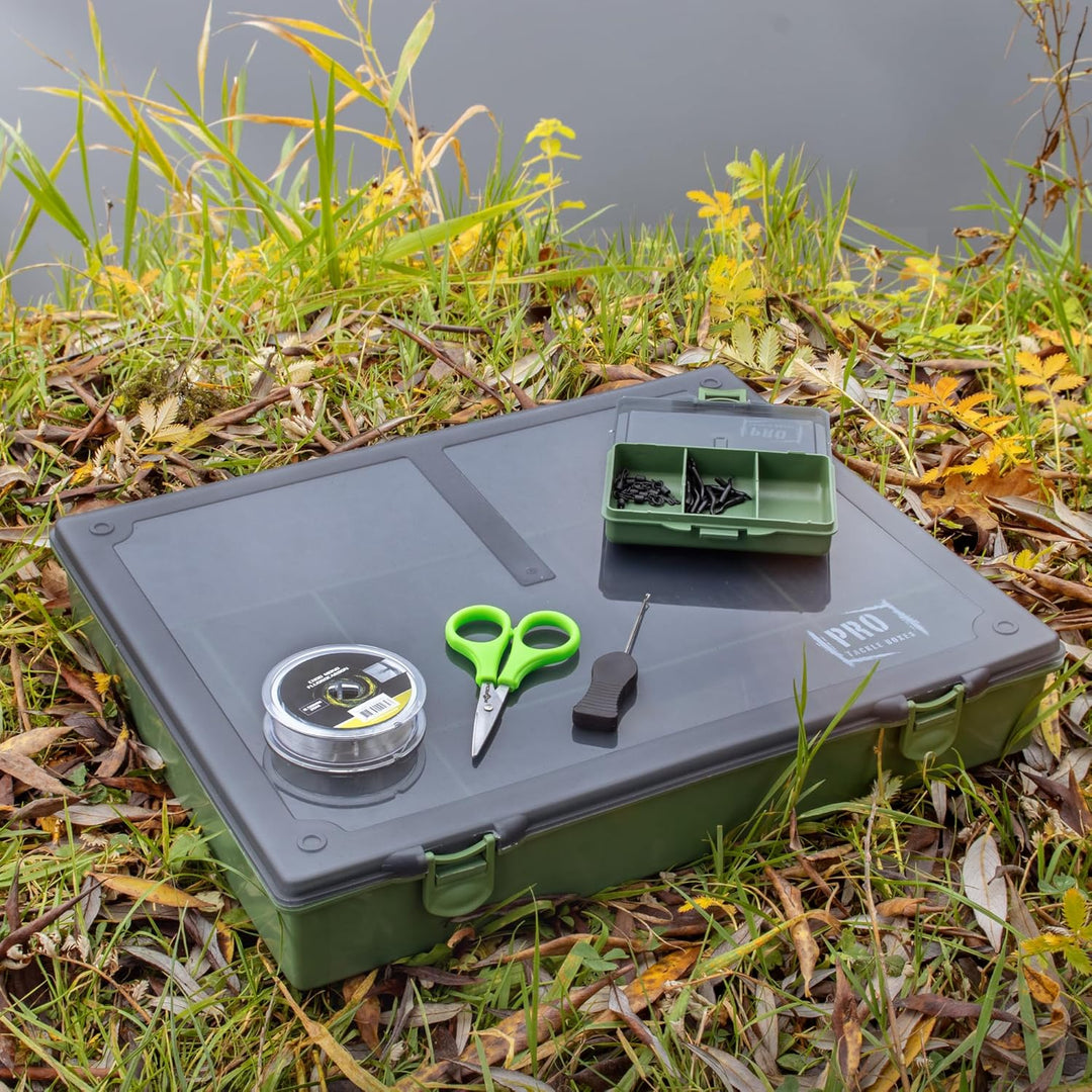 Carp Rig Box 7+1, Carp Rigboard Kleinteile Sortiment Bag Angelkoffer mit 6 Zusatzboxen, Inklusive Ri