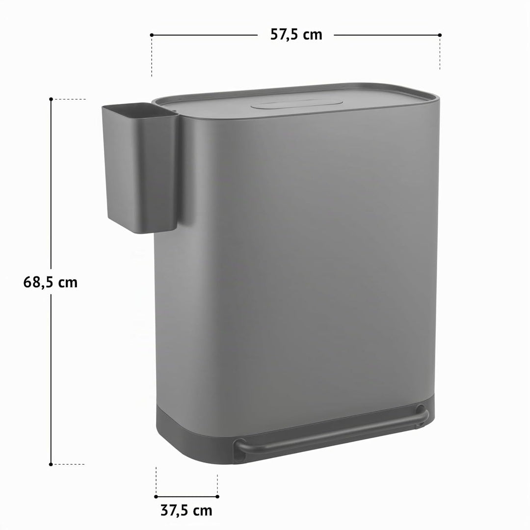SVITA MLT2X30 Mülleimer Treteimer Abfalleimer 60l 2 Fächer freistehend mit Deckel inkl. Inneneimer T