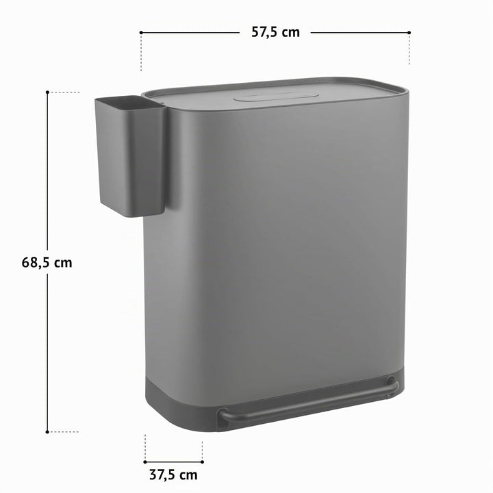 SVITA MLT2X30 Mülleimer Treteimer Abfalleimer 60l 2 Fächer freistehend mit Deckel inkl. Inneneimer T