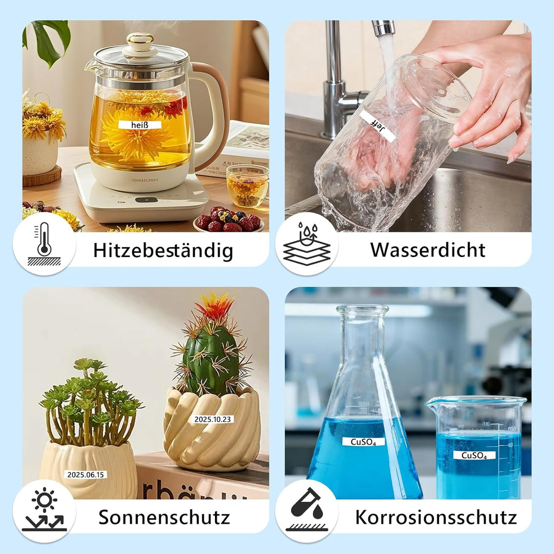 10x Msudoku Kompatibel TZe-221 für Brother P Touch Bänder 9mm Schwarz auf Weiss Ersatz für Brother T