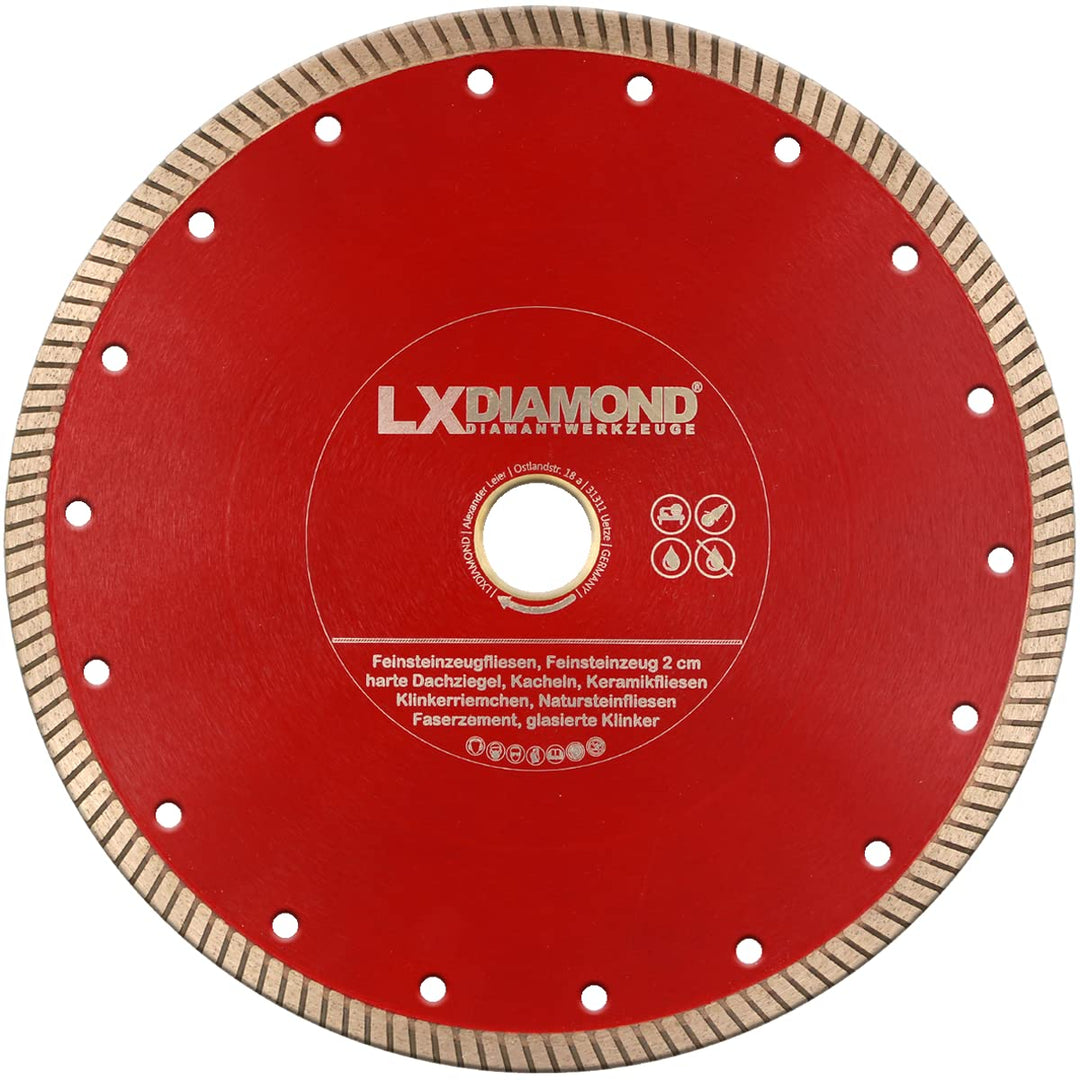 LXDIAMOND Diamant-Trennscheibe 115mm x 22,23mm ideal für den Dauereinsatz in 2-3cm Feinsteinzeug Ter