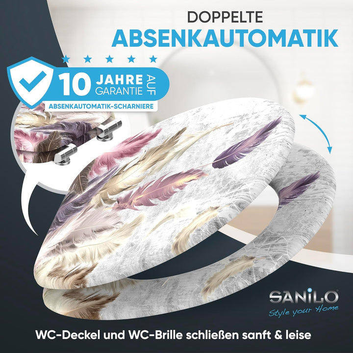 Sanilo WC Sitz mit Absenkautomatik, viele neue Toilettendeckel zur Auswahl, hochwertige Oberfläche,