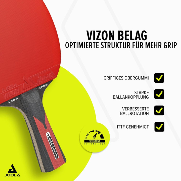 JOOLA Tischtennisschläger CARBON CONTROL für fortgeschrittene Spieler, Tischtennisset CARBON SPEED,