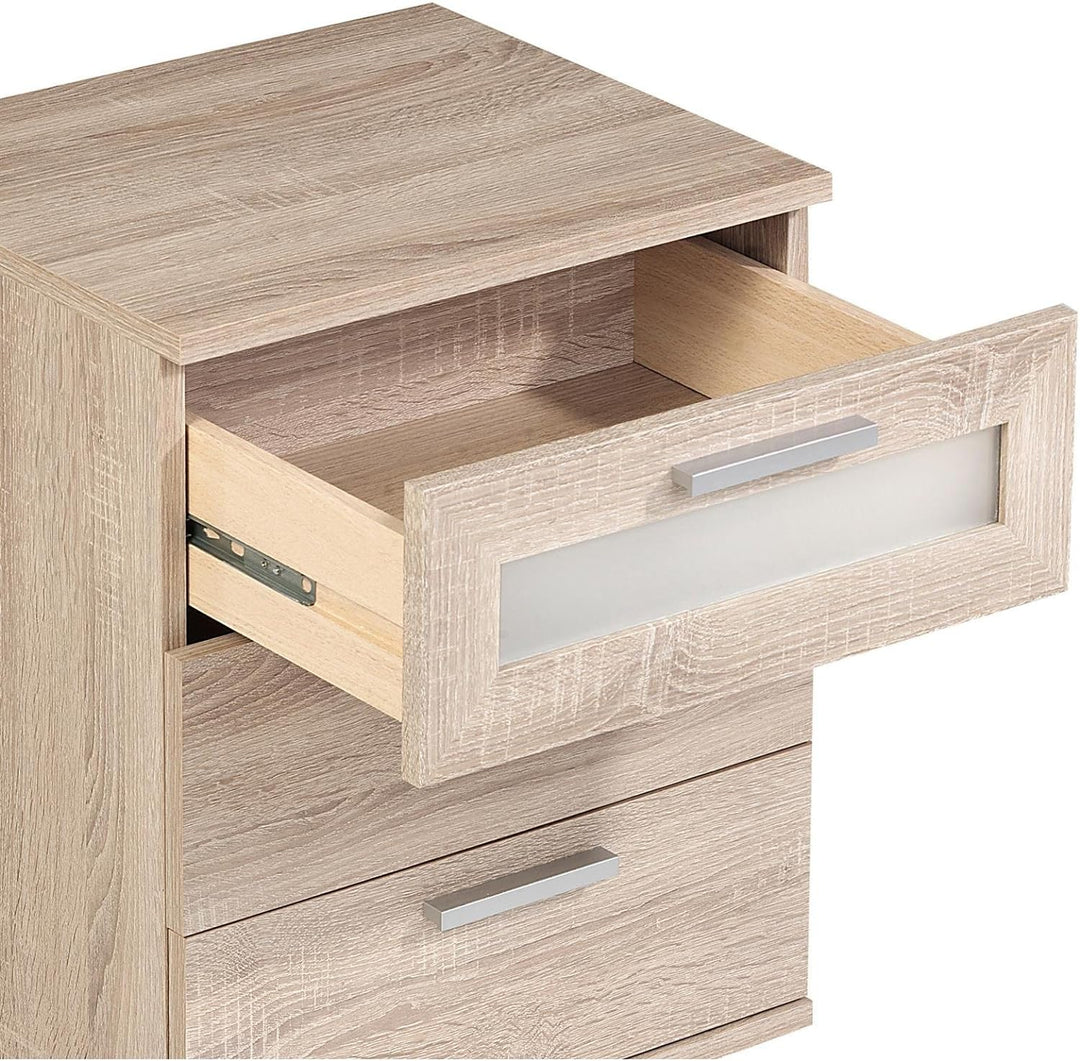 CARO-Möbel Nachttisch Nachtschrank Nachtkommode Mary für Boxspringbett, 45 x 53 x 38 cm, in Sonoma E
