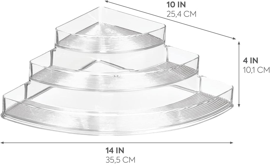 iDesign Gewürzregal mit 3 Ebenen, abgestuftes Küchenregal passend für die Ecke, Schrank Organizer au