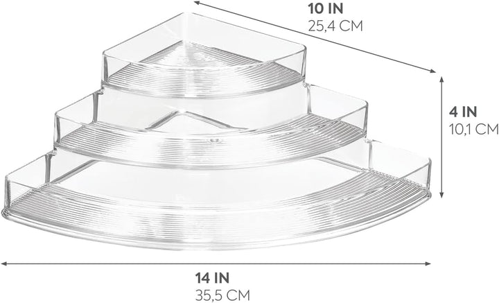 iDesign Gewürzregal mit 3 Ebenen, abgestuftes Küchenregal passend für die Ecke, Schrank Organizer au