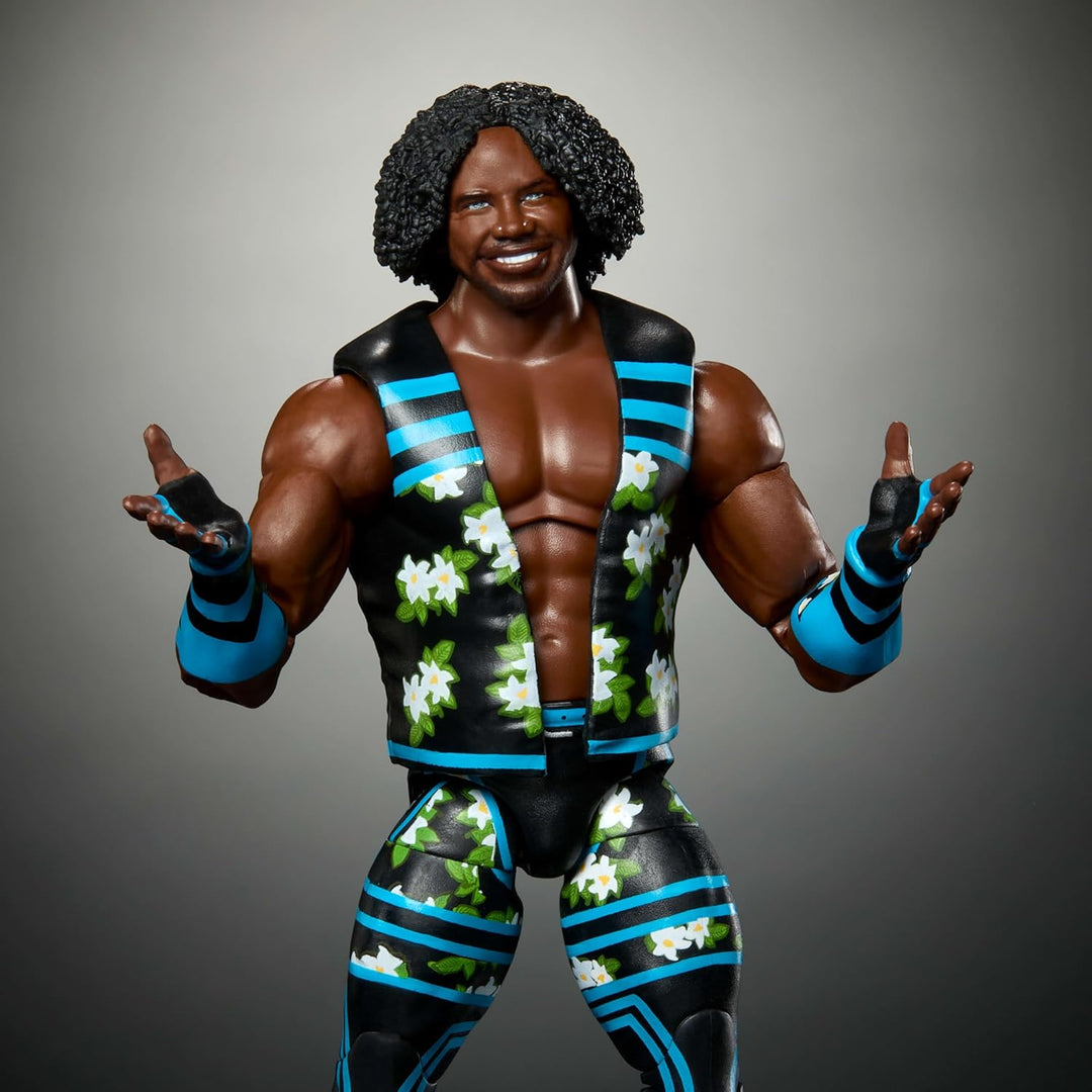 Mattel WWE Elite Actionfigur & Zubehör, 15,2 cm grosses Sammlerstück Xavier Woods mit 25 Artikulatio