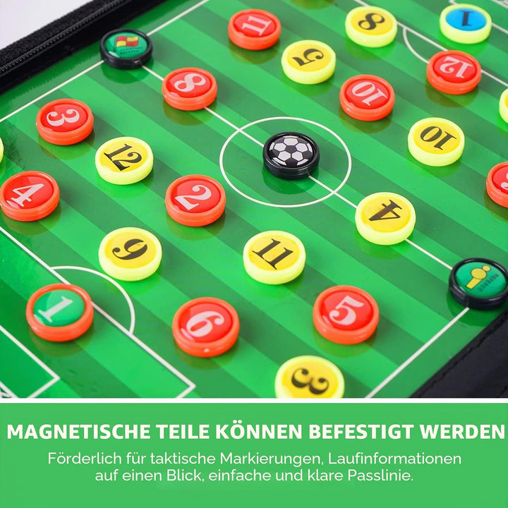 MKNZOME Professional Tragbar Taktikboards, Magnet Fussball Coach-Board Taktikmappe Coach-Mappe mit T