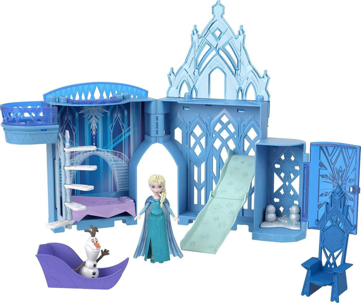 Mattel Disney Frozen - Disney „Die Eiskönigin“ Spielzeug, Elsas Stapelschloss Puppenhaus-Spielset mi