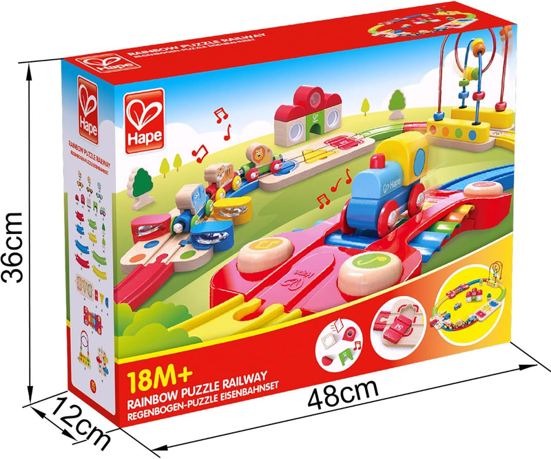 Hape 3826 Regenbogen-Puzzle Eisenbahnset, E3826, Mehrfarbig, Einheitsgrösse Single