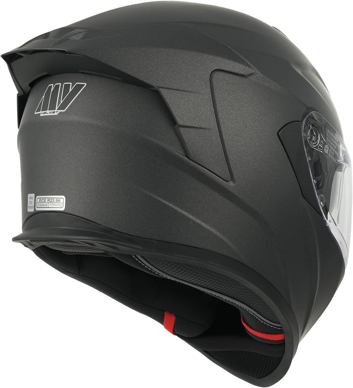MY Motorrad Integralhelm Vollvisierhelm Mopedhelm mit Sonnenblende für Damen Herren,ECE 22.06 Genehm