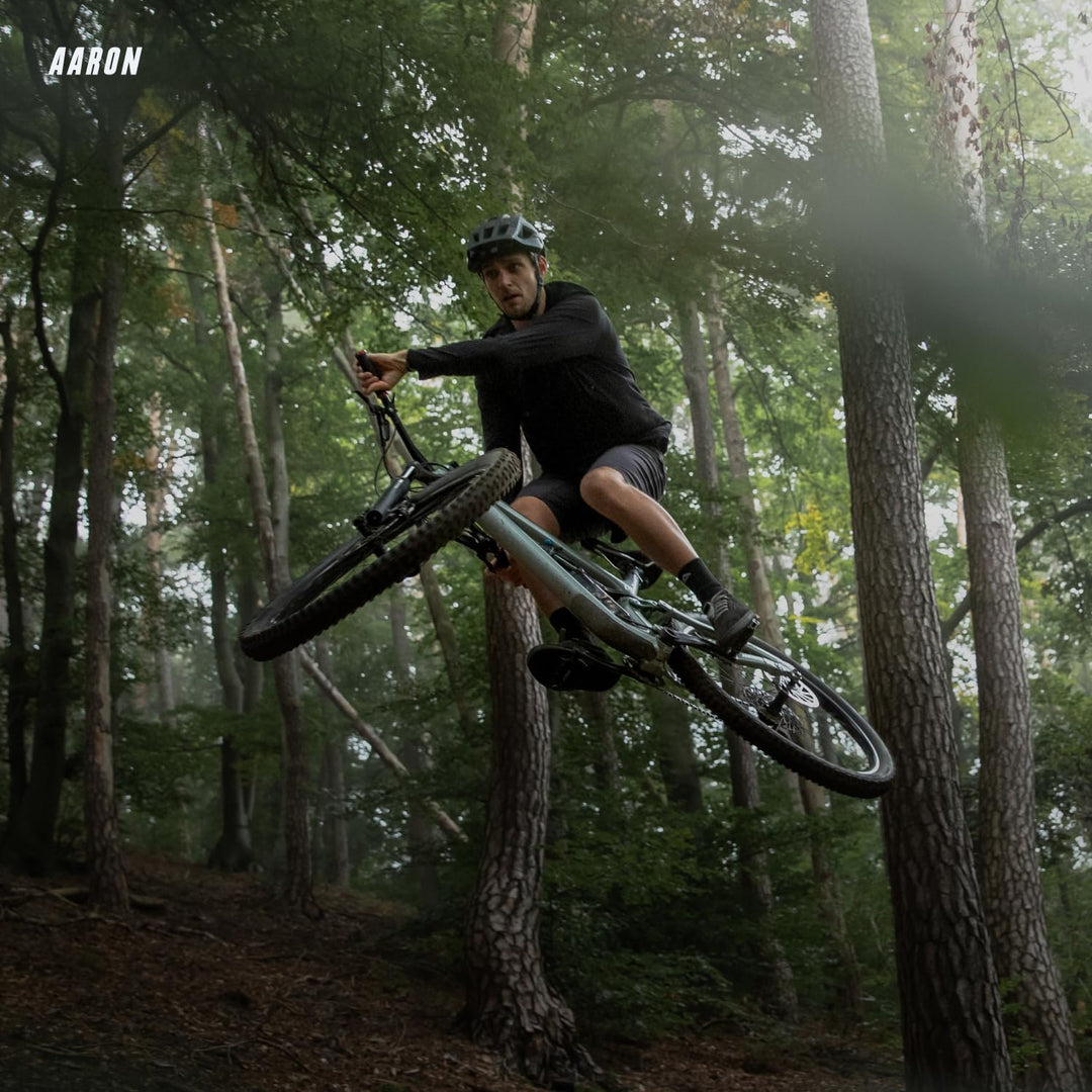 AARON MTB Fahrradgriffe mit Gel Auflagefläche - Lenkergriffe aus rutschfestem Gummi inkl. Lenkerendk