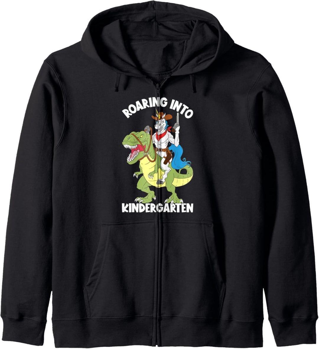 Roaring Into Kindergarten Einhorn Dinosaurier Back To School Kapuzenjacke