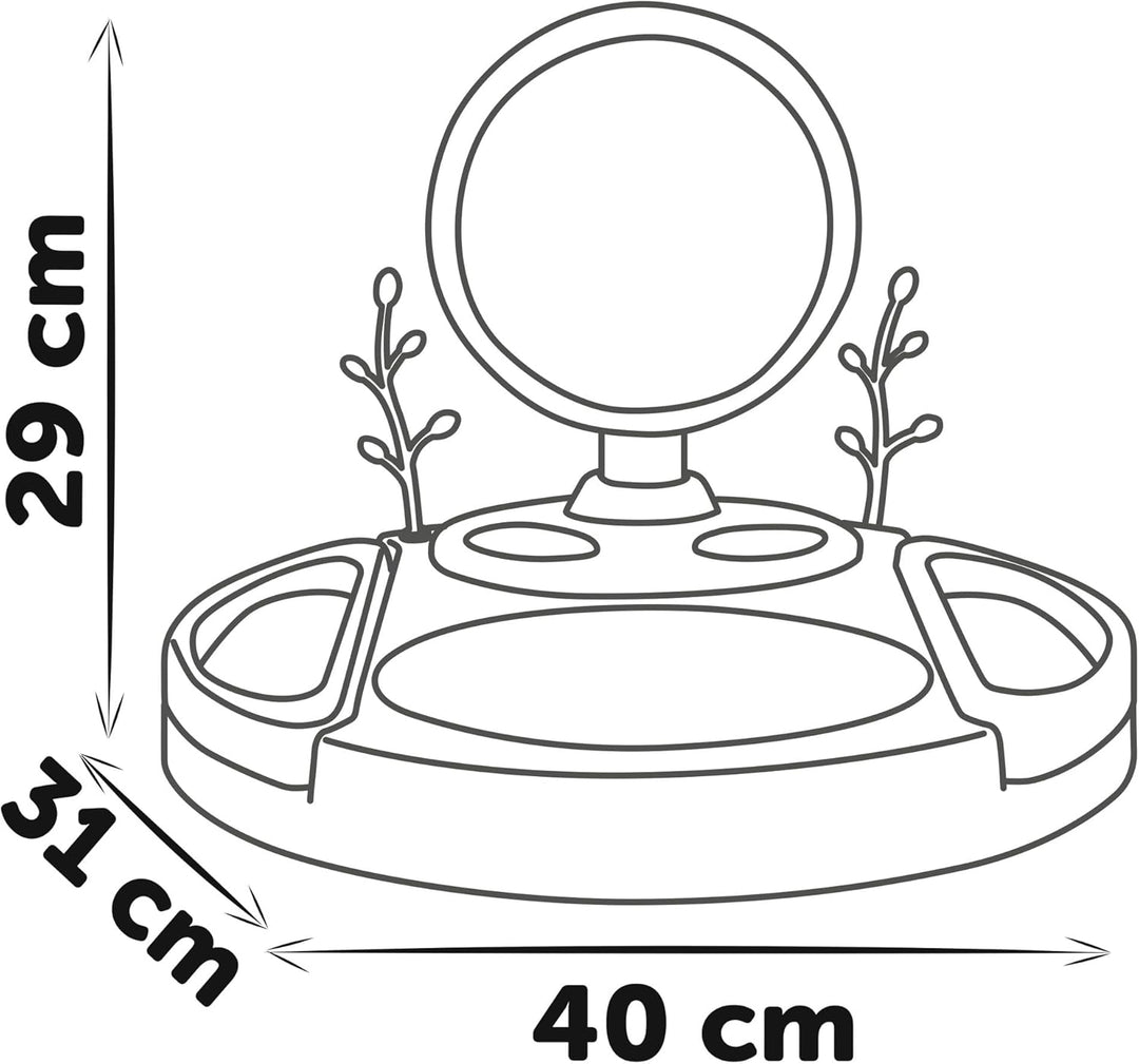 Smoby - My Beauty Studio mit Spiegel (40x30,6x29,3cm) - Kinderschminkstudio ab 3 Jahre mit 15 Access