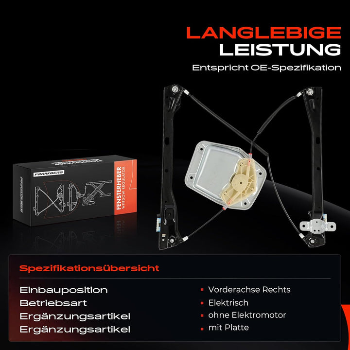 Frankberg Fensterheber Vorne Rechts Kompatibel mit Golf Plus 521 5M1 Golf V 1K1 1K5 J-e-t-t-a III 1K