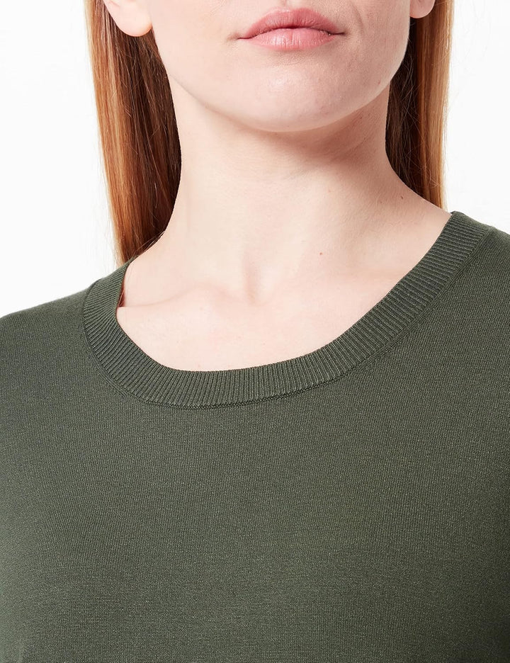Sisley Damen L/S 14ETM100F Sweater, Dark Green 22M, XS