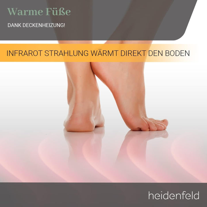 Heidenfeld Infrarotheizung HF-HP500 mit Licht | - LED Rahmen - Infrarot Deckenheiz