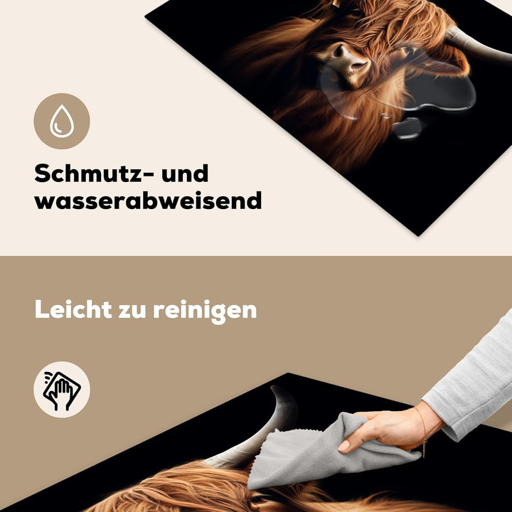 Herdabdeckplatte 80x52 cm Einteilig Induktionsmatte Küche Abdeckung Ceranfeld Herd Abdeckplatte Deko