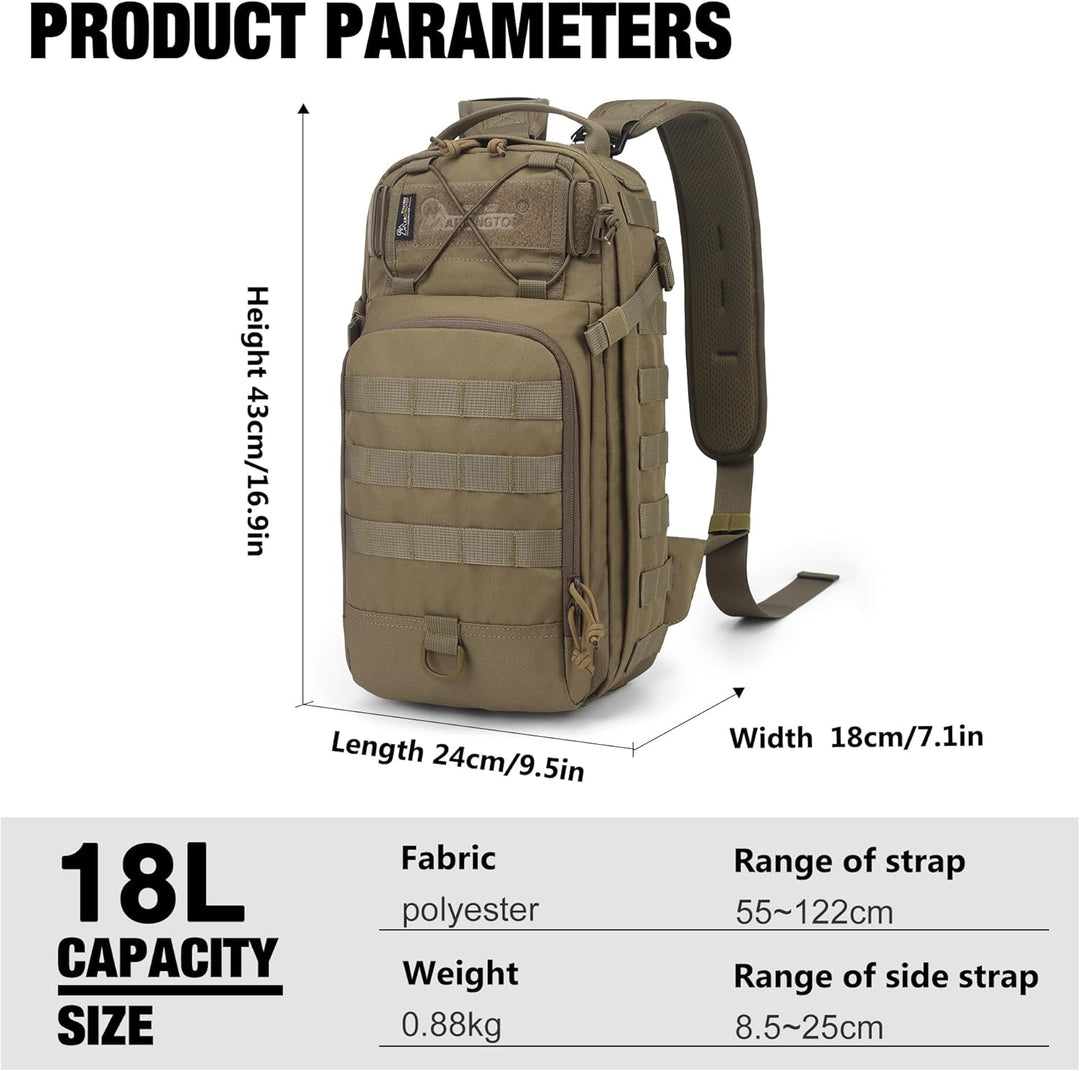 Mardingtop 18L Taktischer Rucksack für Herren mit abnehmbaren Schultergurten Vielseitiger 3-in-1 Ruc