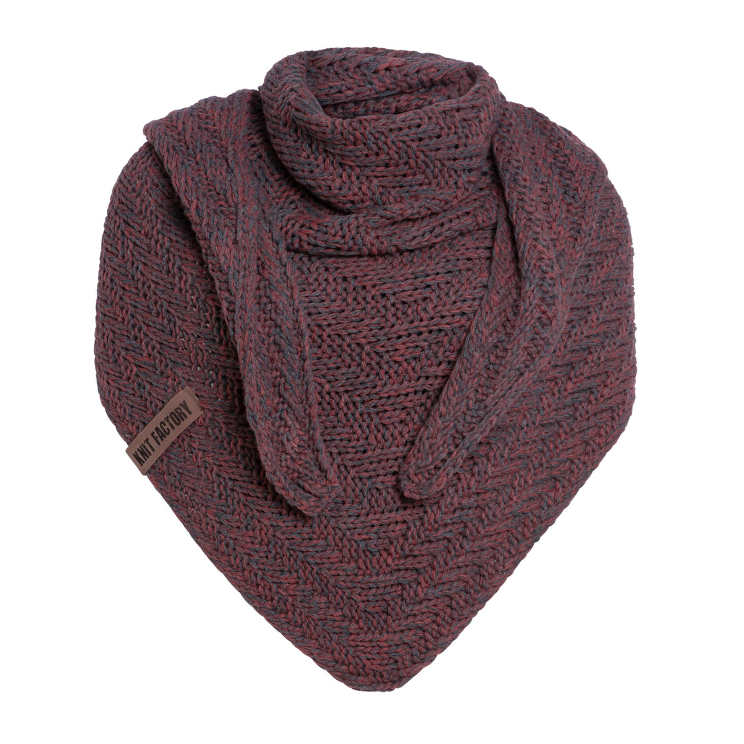 KNIT FACTORY - Dreiecksschal Sally - Damen Strickschal mit Wolle - Grob gestrickten Schal - Hochwert