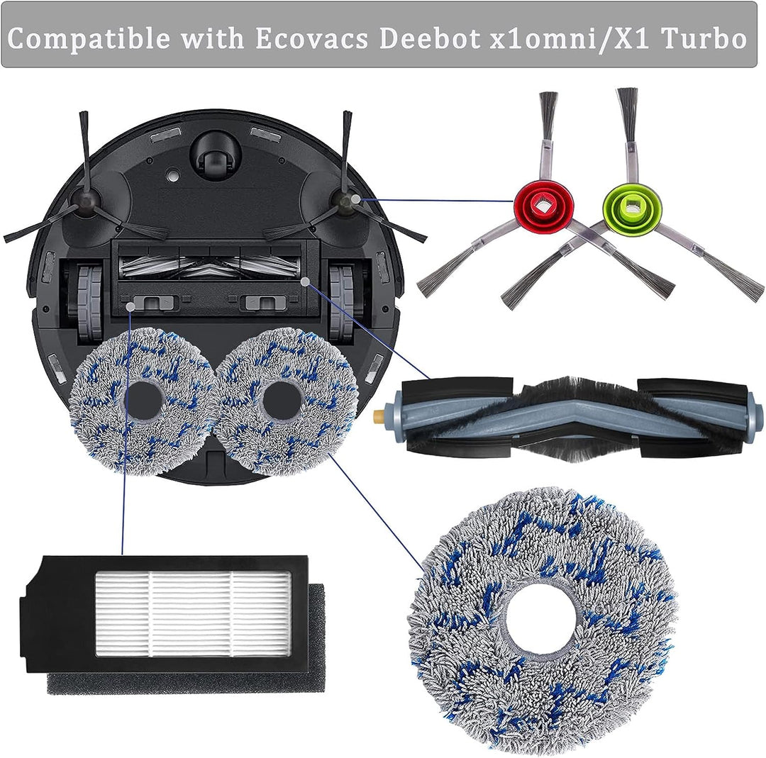 AiLomey Zubehör für Ecovacs DEEBOT X1 Omni, Ersatzteile für Ecovacs Deebot X1 Turbo Staubsauger, 1 H