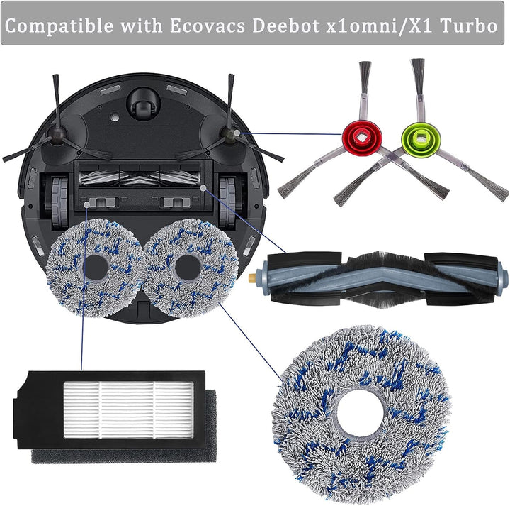 AiLomey Zubehör für Ecovacs DEEBOT X1 Omni, Ersatzteile für Ecovacs Deebot X1 Turbo Staubsauger, 1 H
