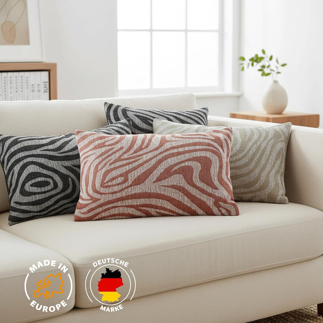 Zebra Saunakissen hitzebeständig waschbar - Sauna Kissen Kopfstütze aus Leinen Baumwolle - Komfort N