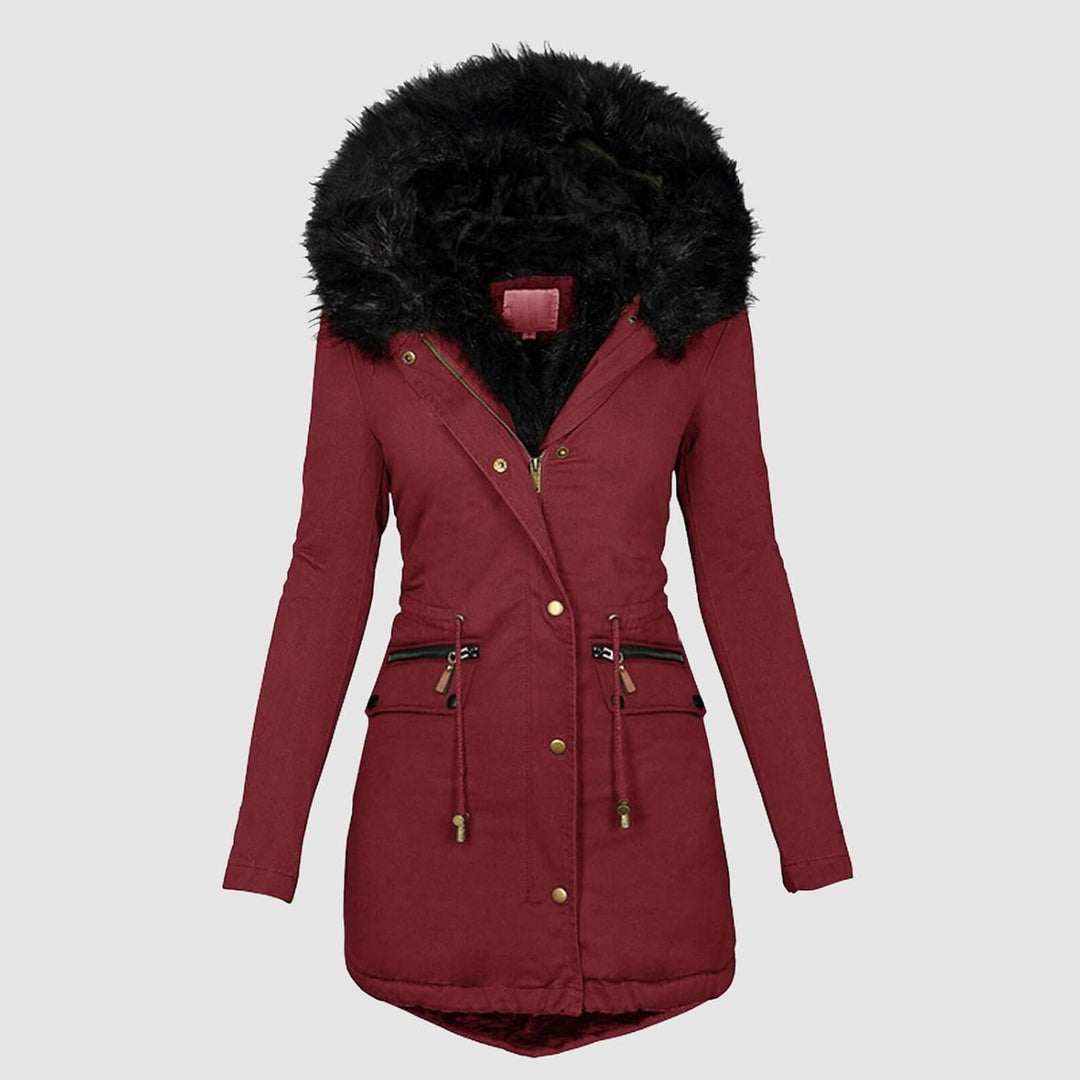 Steppjacke Damen Winter, Warmer Lang Winterjacke Gefüttert Fleece Daunenjacke Baumwolle Elegant Puff