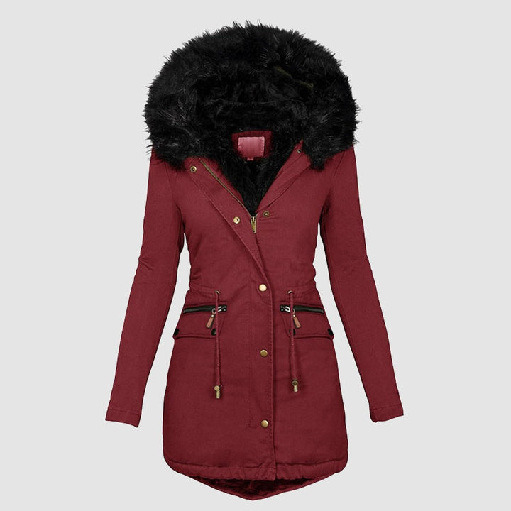 Steppjacke Damen Winter, Warmer Lang Winterjacke Gefüttert Fleece Daunenjacke Baumwolle Elegant Puff
