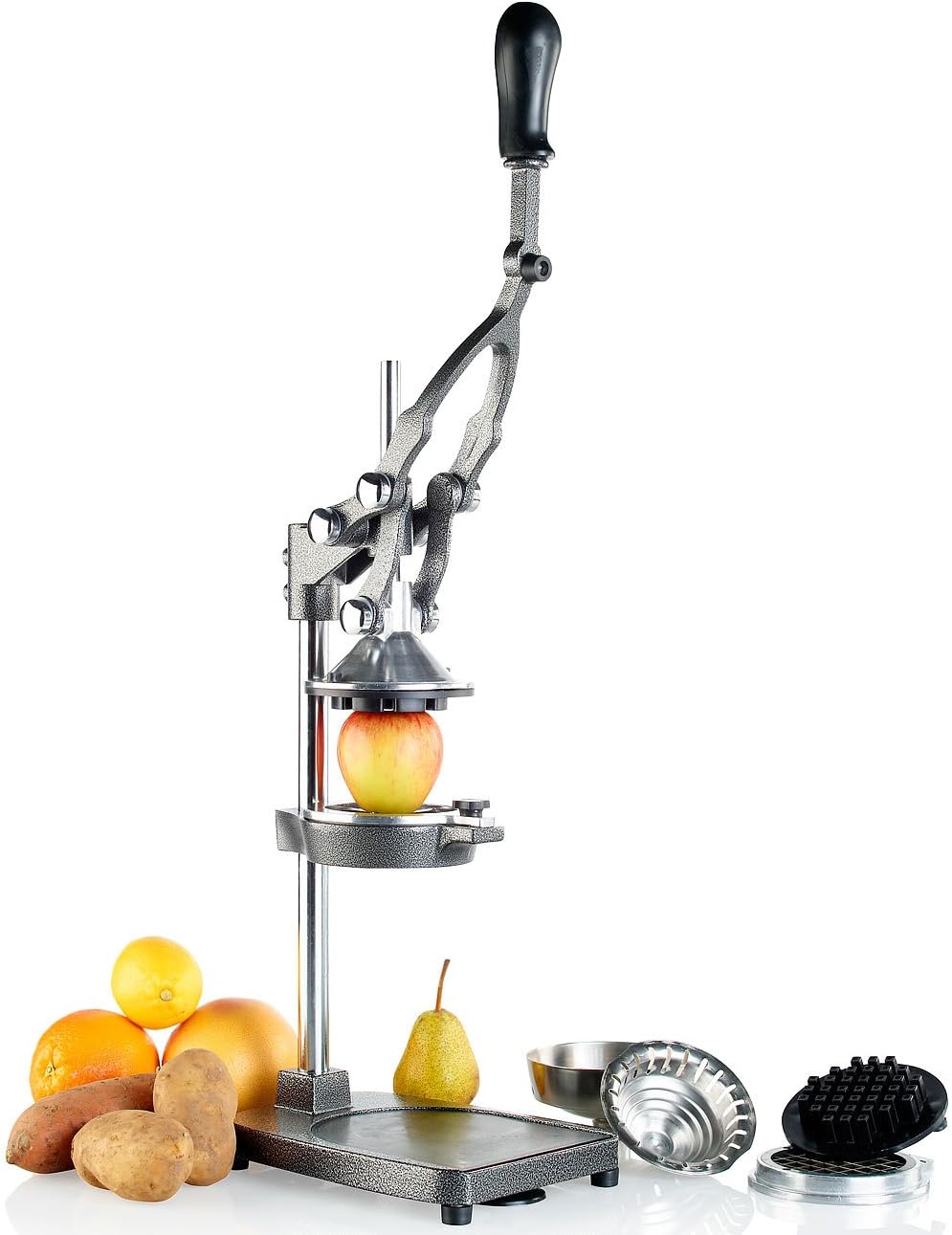 Rosenstein & Söhne Saftpresse: Profi Gastro 3in1: Zitruspresse, Apfel-, Gemüse-, Pommes-Schneider, X