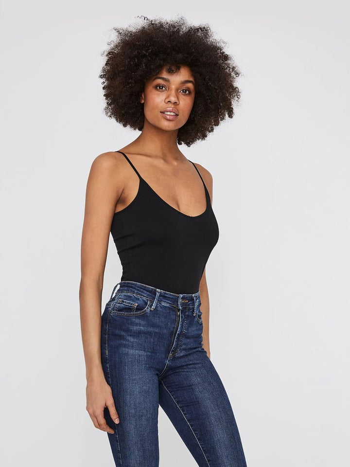 VERO MODA Damen Vmmaxi My Soft V Singlet S Mehrfarbig (1x Bright White/ 3x Black), S Mehrfarbig (1x