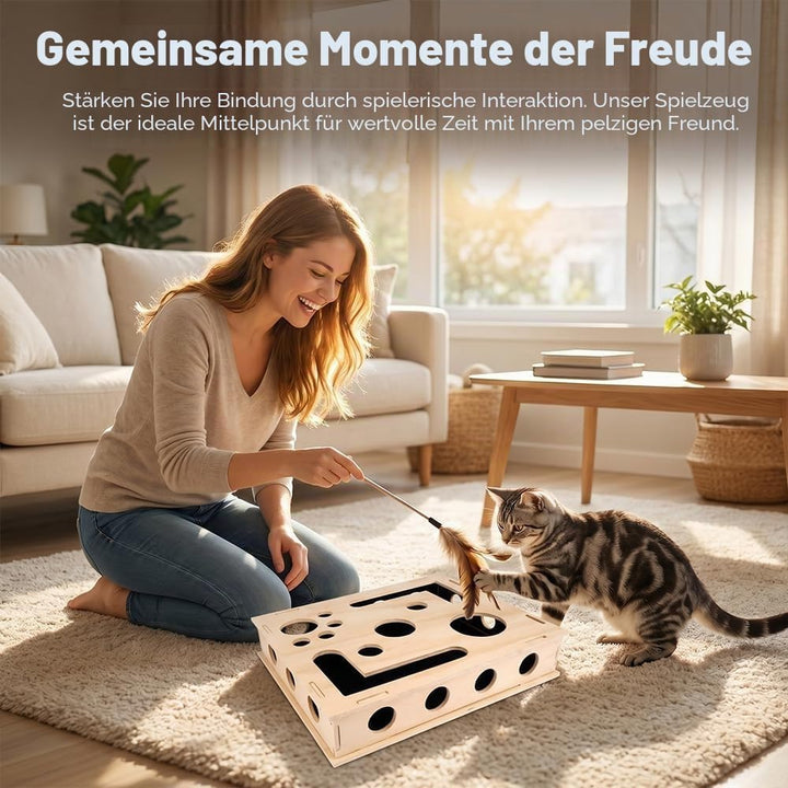 BeschäFtigungsbox Krallenfeile Katze, 30 * 25cm Katzenkratzpuzzle Anreicherungsbox, Interaktive Nage