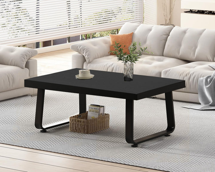 HSH Couchtisch, Wohnzimmertisch Tisch mit Metallgestell, Kaffeetisch für Wohnzimmer, Teetisch aus Ho