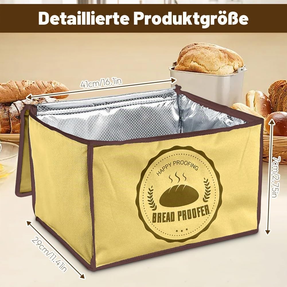 Gärbox Sauerteig, Teigbox Pizza mit Deckel - Faltbare Brot Gärbox 30L, Temperatur &amp; Timer, Pizzateig
