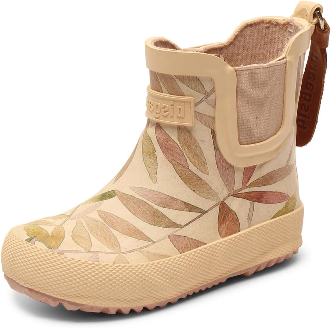 Bisgaard Unisex Kinder Rubber Boot Baby Gummistiefel 28 EU Beige Leaves, 28 EU Beige Leaves