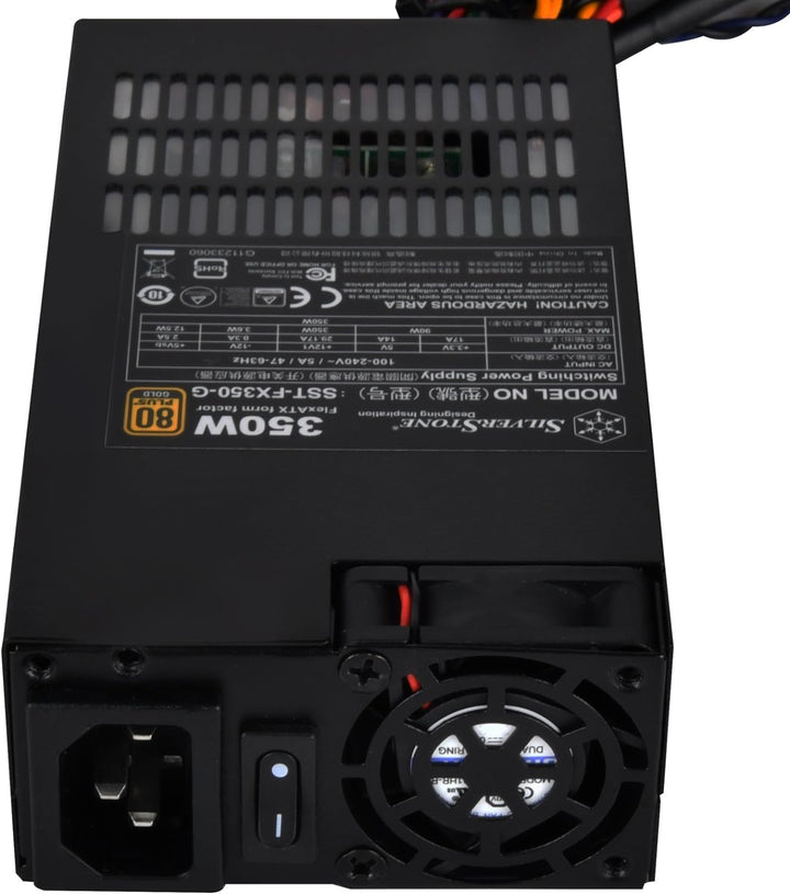 SilverStone SST-FX350-G - Flex Serie, 350W 80 Plus Gold geäuscharmes PC-Netzteil mit 40mm-Lüfter